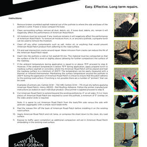 American Road Patch Installation Instructions
