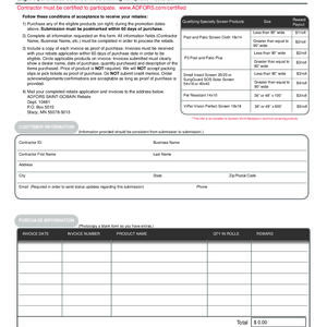 Contractor Reward Program Form