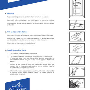 Screen Frame Kit Instructions